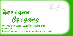mariann czigany business card